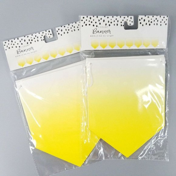 Party Decorations Bundle Happy Birthday Banners Door Hanger Yellow Lot of 5 NEW - Picture 3 of 5